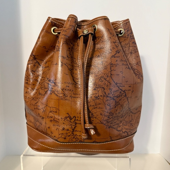 NWOT Patricia Nash Wilmslow Drawstring Bag Signature Map - Picture 5 of 14
